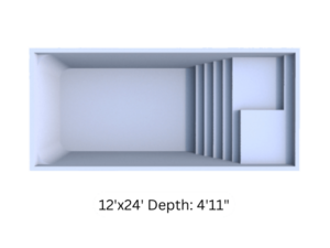 Modern Deck Steps - 12'x24' Depth_ 4'11