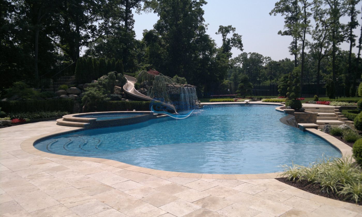 Rock-Edge Freeform Pool in Burlington