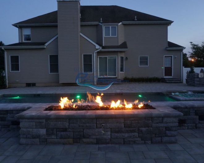 Fire Pit in Raised Beam of Pool